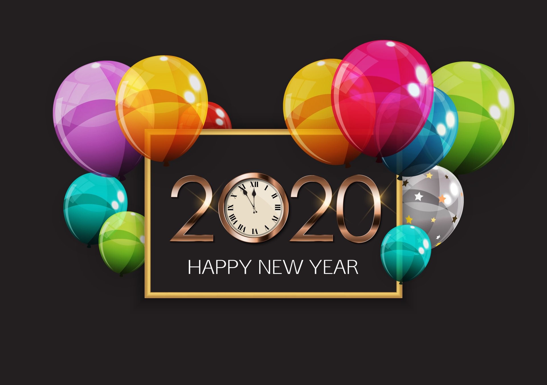 Download Balloon Happy New Year New Year Holiday New Year 2020 4k Ultra HD Wallpaper