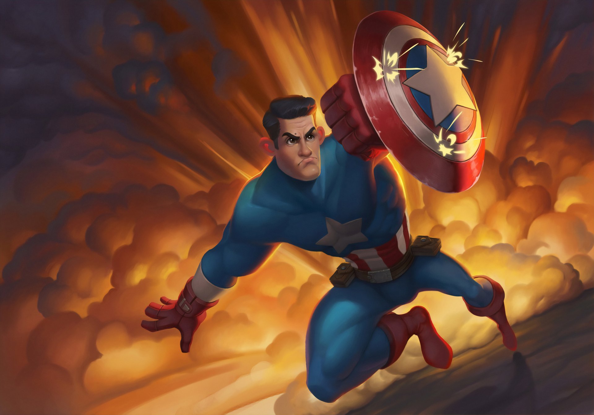 Download Comic Captain America 4k Ultra HD Wallpaper by Servando Lupini