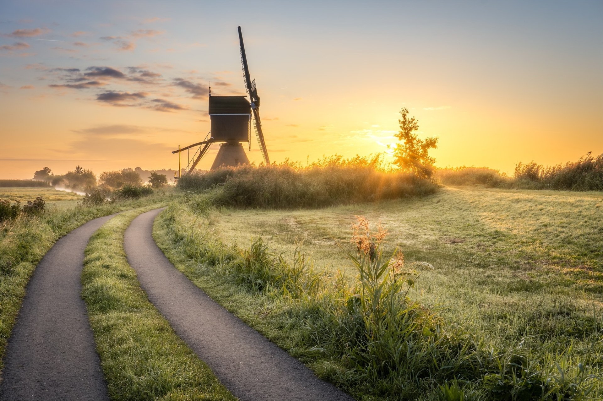 Man Made Windmill Hd Wallpaper