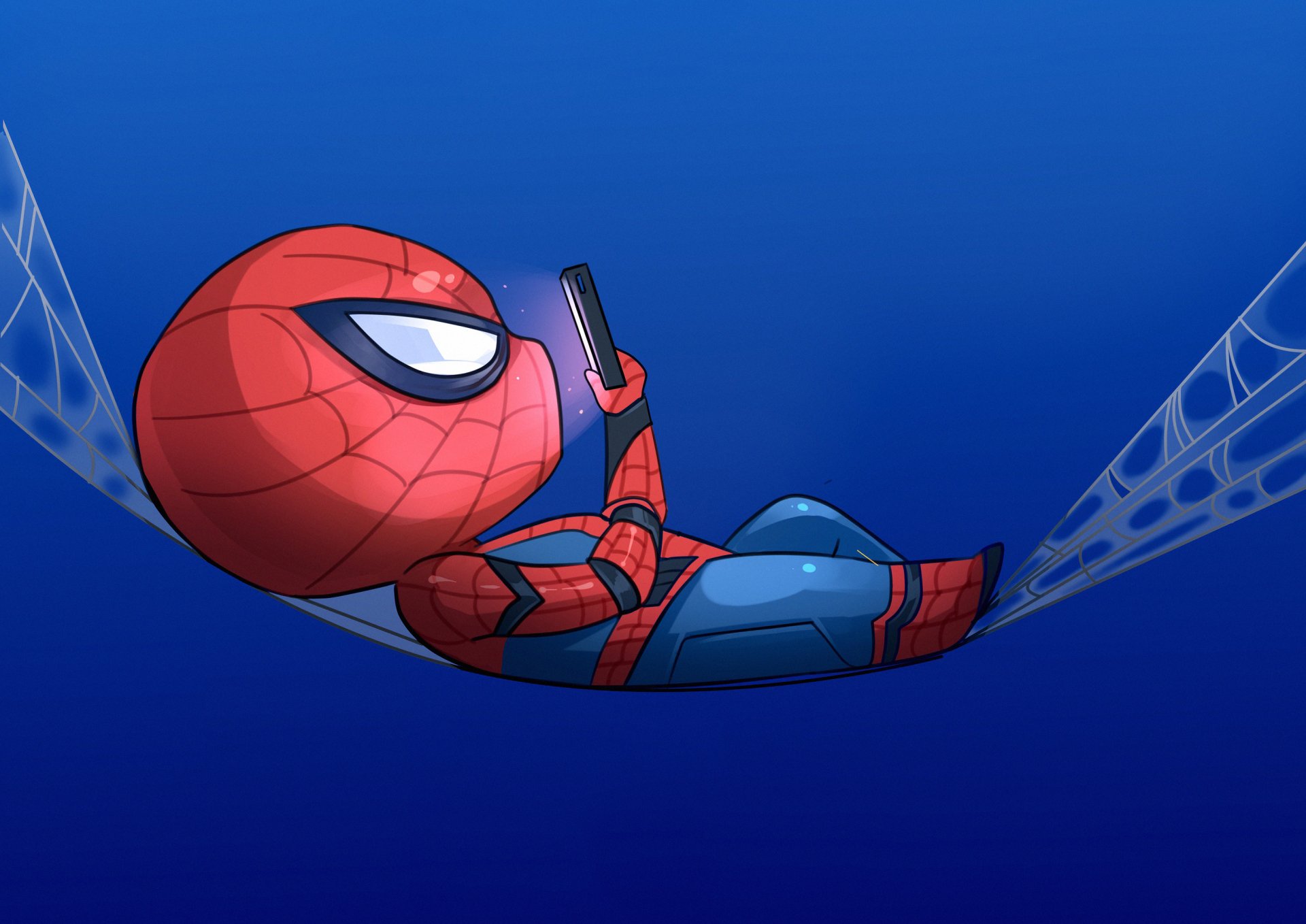 Download Smartphone Chibi Comic Spider Man HD Wallpaper