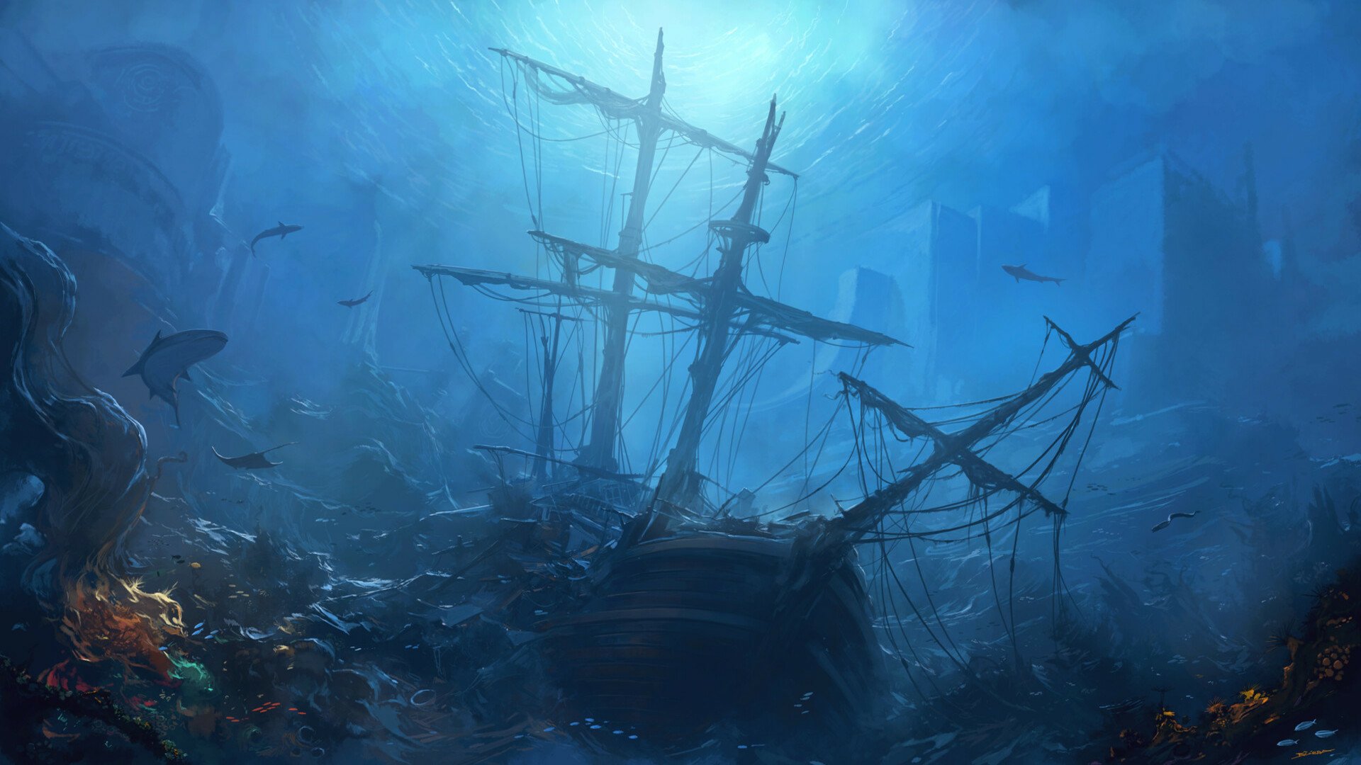 Shipwreck Underwater Desktop Wallpapers