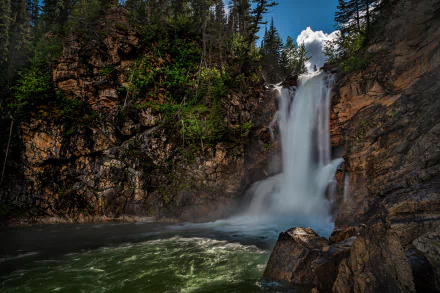 glacier national park Montana river nature waterfall HD Desktop Wallpaper | Background Image