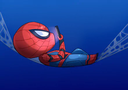 smartphone chibi Comic spider man HD Desktop Wallpaper | Background Image
