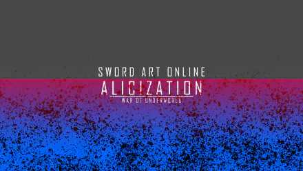 4K Ultra HD PC desktop wallpaper featuring the Sword Art Online: Alicization - War of Underworld anime title with a textured red and blue background.