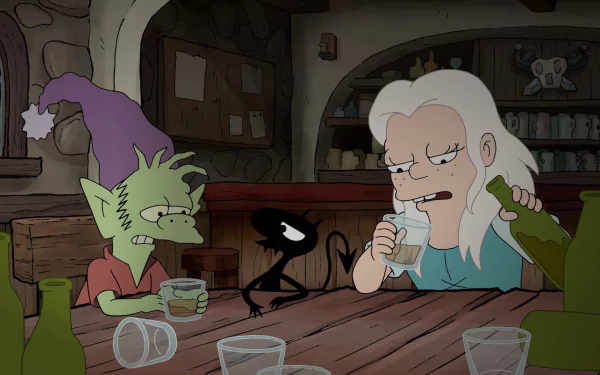 Luci (Disenchantment) Elfo (Disenchantment) Bean (Disenchantment) TV Show Disenchantment HD Desktop Wallpaper | Background Image