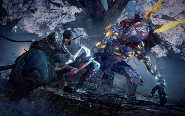 video game Nioh 2 boss fight HD Desktop Wallpaper | Background Image