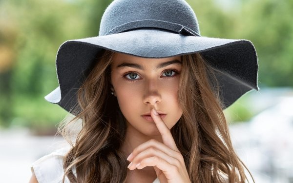 Women Model Hat Brunette HD Wallpaper | Background Image
