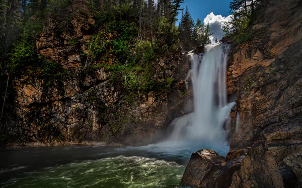 glacier national park Montana river nature waterfall HD Desktop Wallpaper | Background Image
