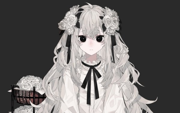 Anime Original Grey Hair Black Eyes HD Wallpaper | Background Image