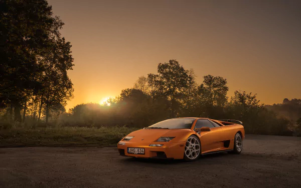 supercar orange car car Lamborghini vehicle Lamborghini Diablo HD Desktop Wallpaper | Background Image