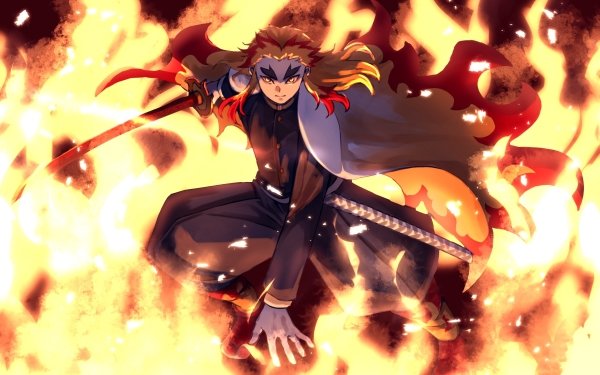 Anime Demon Slayer: Kimetsu no Yaiba Kyojuro Rengoku HD Wallpaper | Background Image