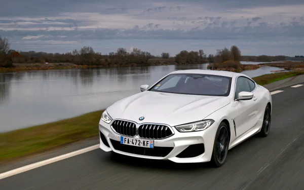 grand tourer white car car BMW 840d BMW vehicle BMW 8 Series HD Desktop Wallpaper | Background Image