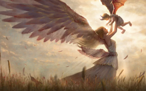  Angel Mother with her Baby by Steven Shan
