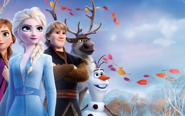 Olaf (Frozen) Sven (Frozen) Kristoff (Frozen) Elsa (Frozen) Anna (Frozen) movie Frozen 2 HD Desktop Wallpaper | Background Image