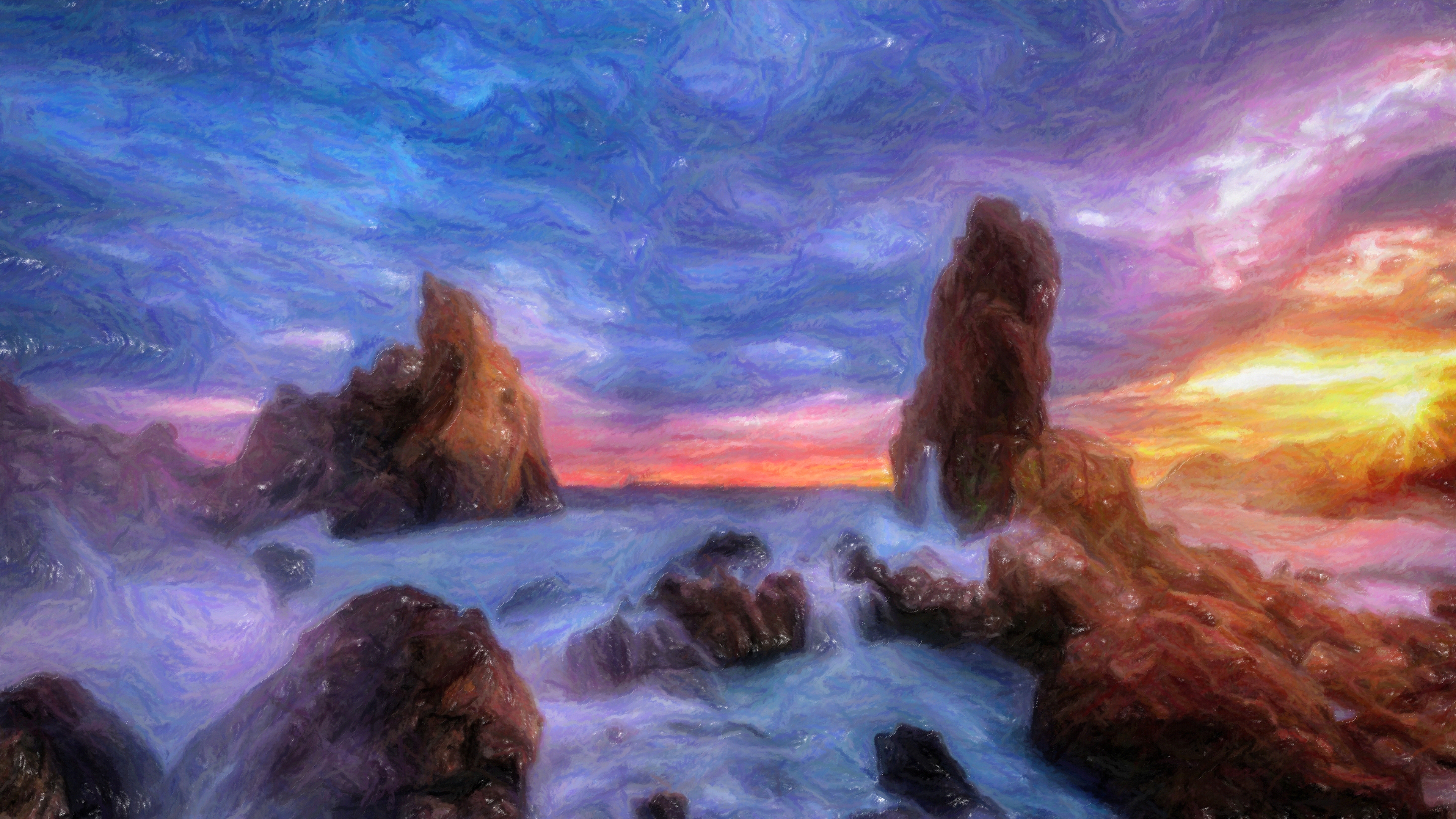 Download Sky Sea Artistic Seascape 4k Ultra HD Wallpaper by Hangmoon