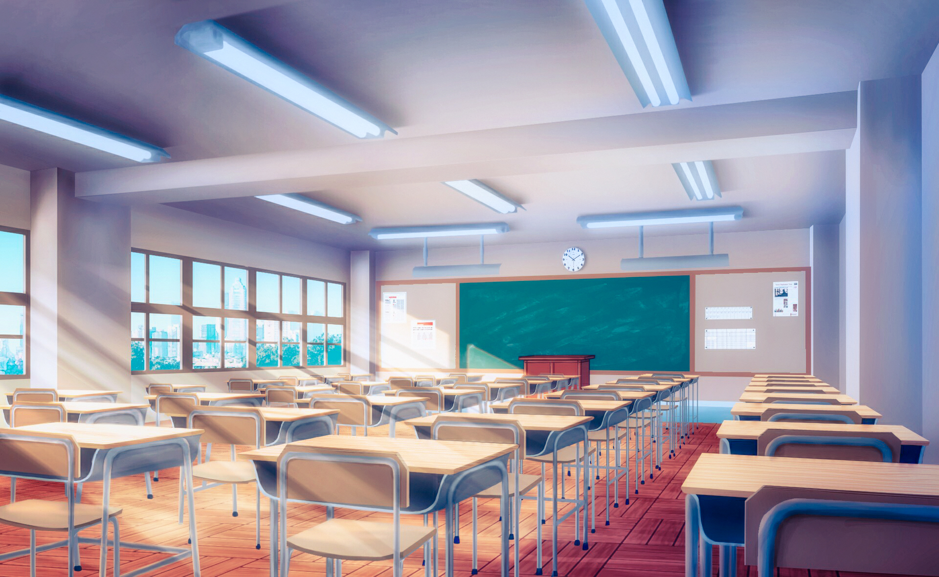 Anime, Room, Classroom, HD wallpaper