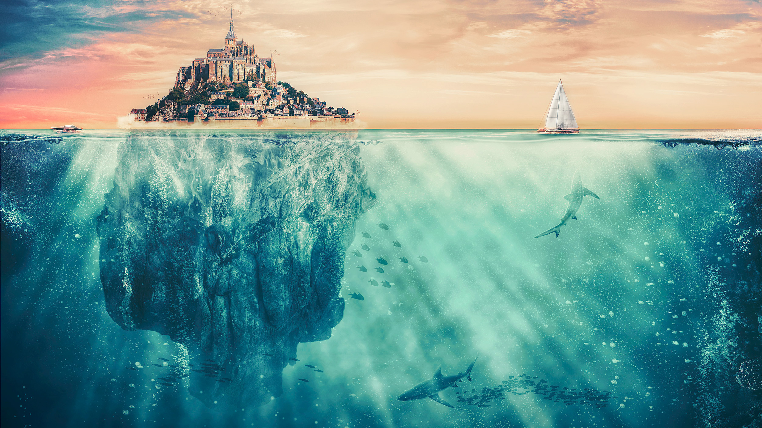 Surreal Fantasy Island by Mehdi Mostefaï