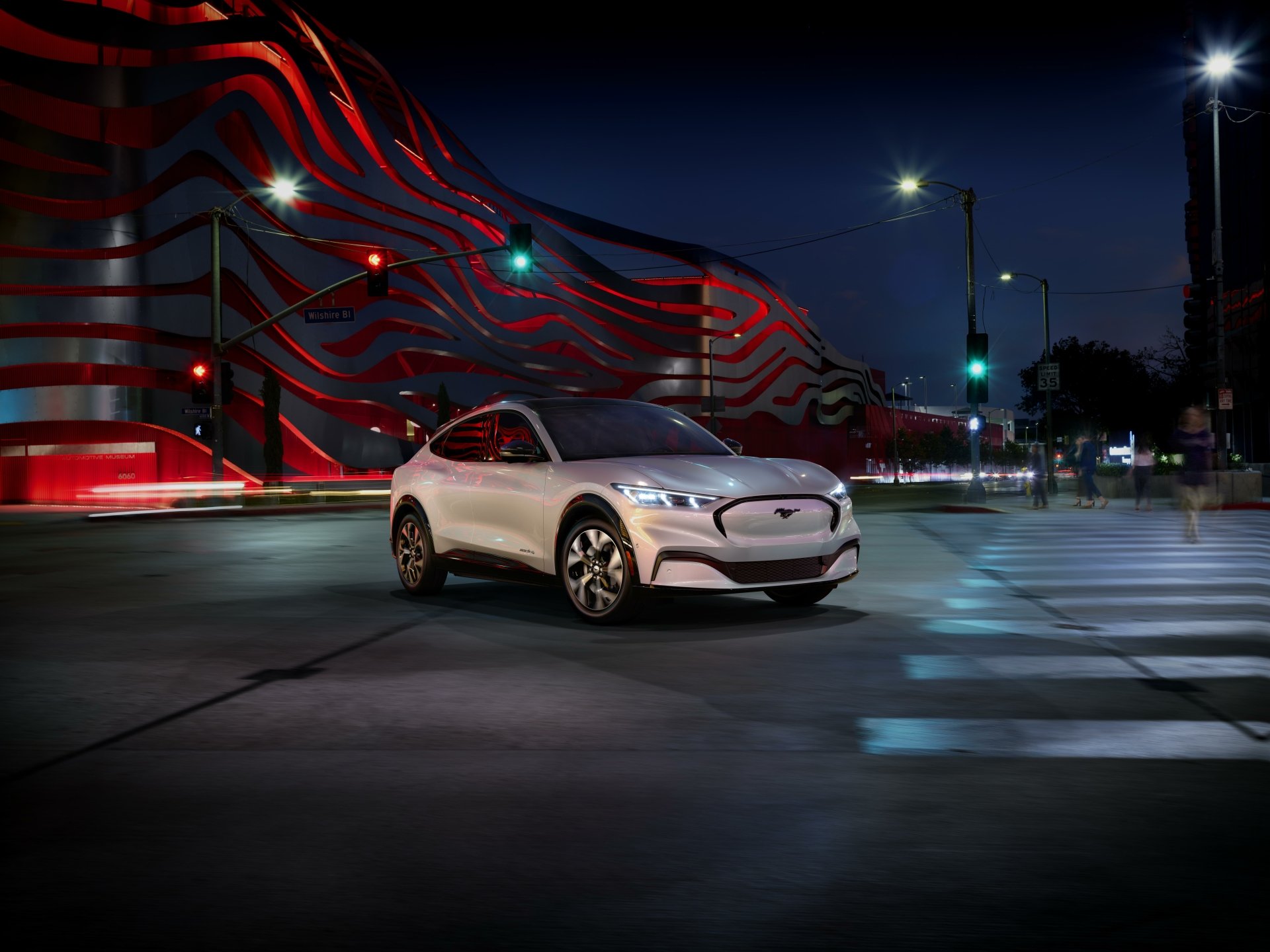 Download Electric Car SUV White Car Car Ford Vehicle Ford Mustang Mach-E 8k Ultra HD Wallpaper