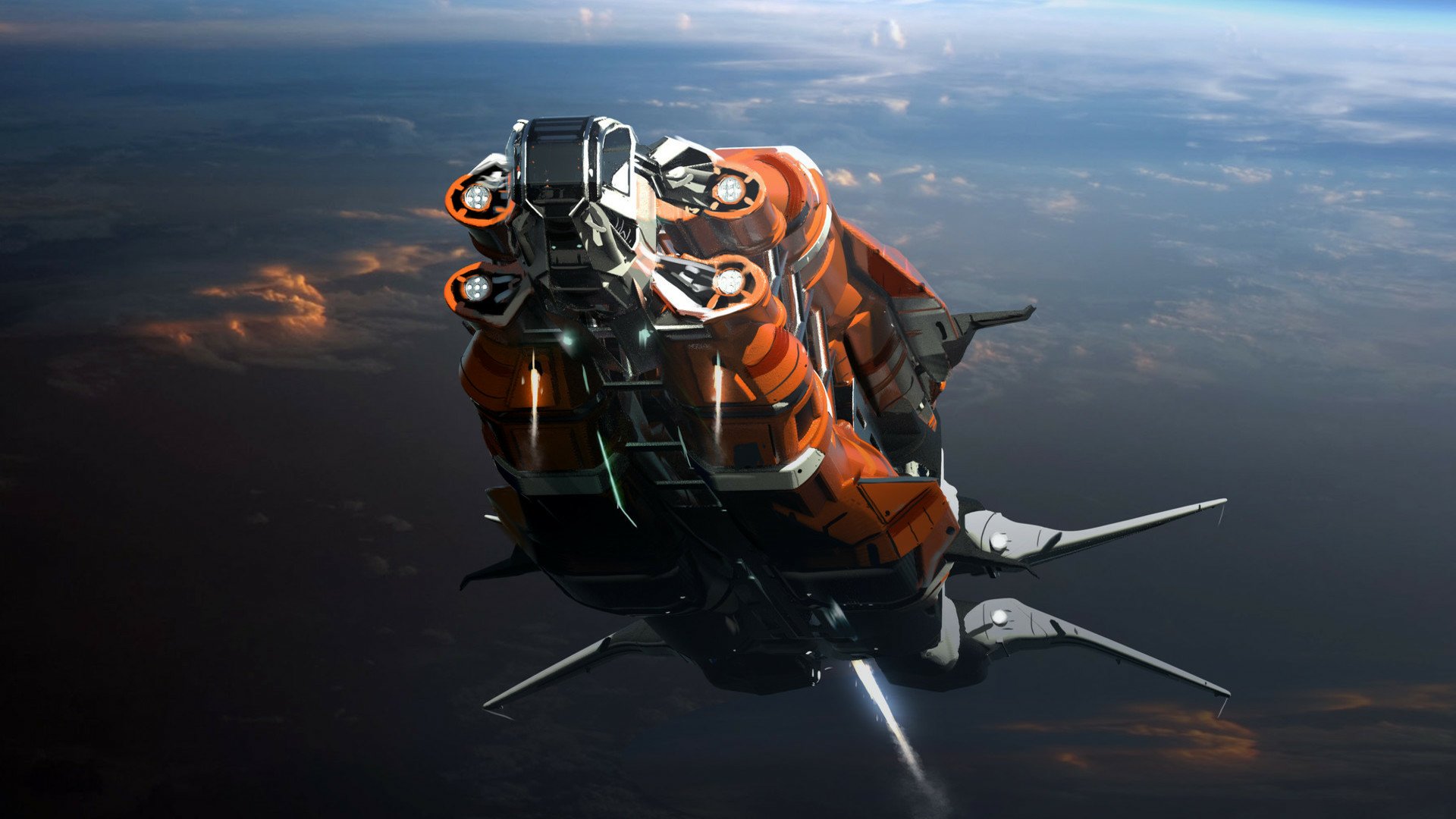 Download Orbit Sci Fi Spaceship HD Wallpaper by Tracy Généreux