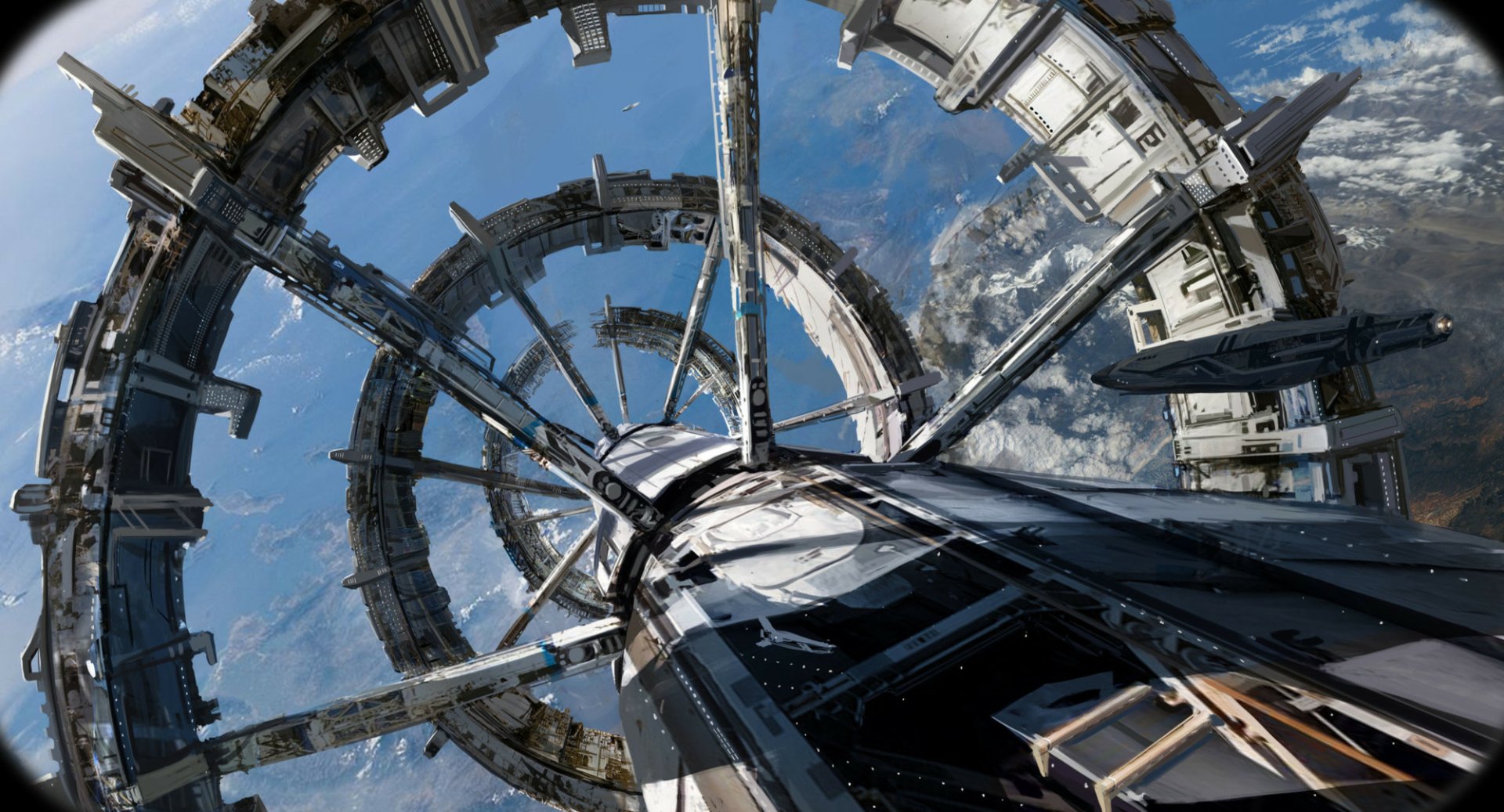 Download Orbit Space Sci Fi Space Station HD Wallpaper by Tracy Généreux