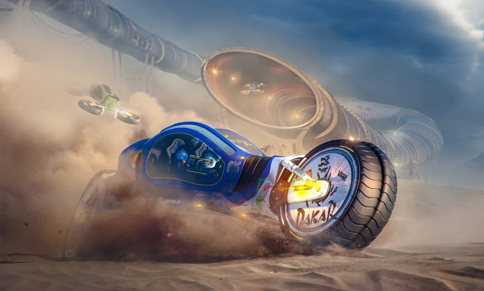 Download Futuristic Sand Sci Fi Vehicle HD Wallpaper