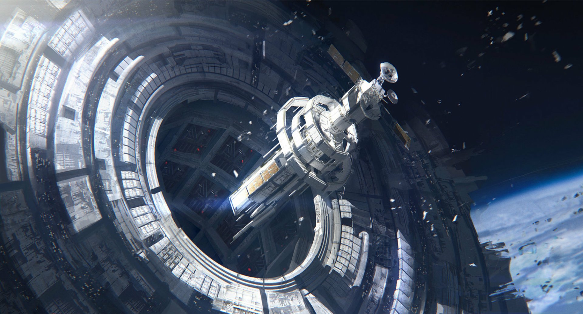 Download Space Sci Fi Space Station HD Wallpaper by Hakob Minasian