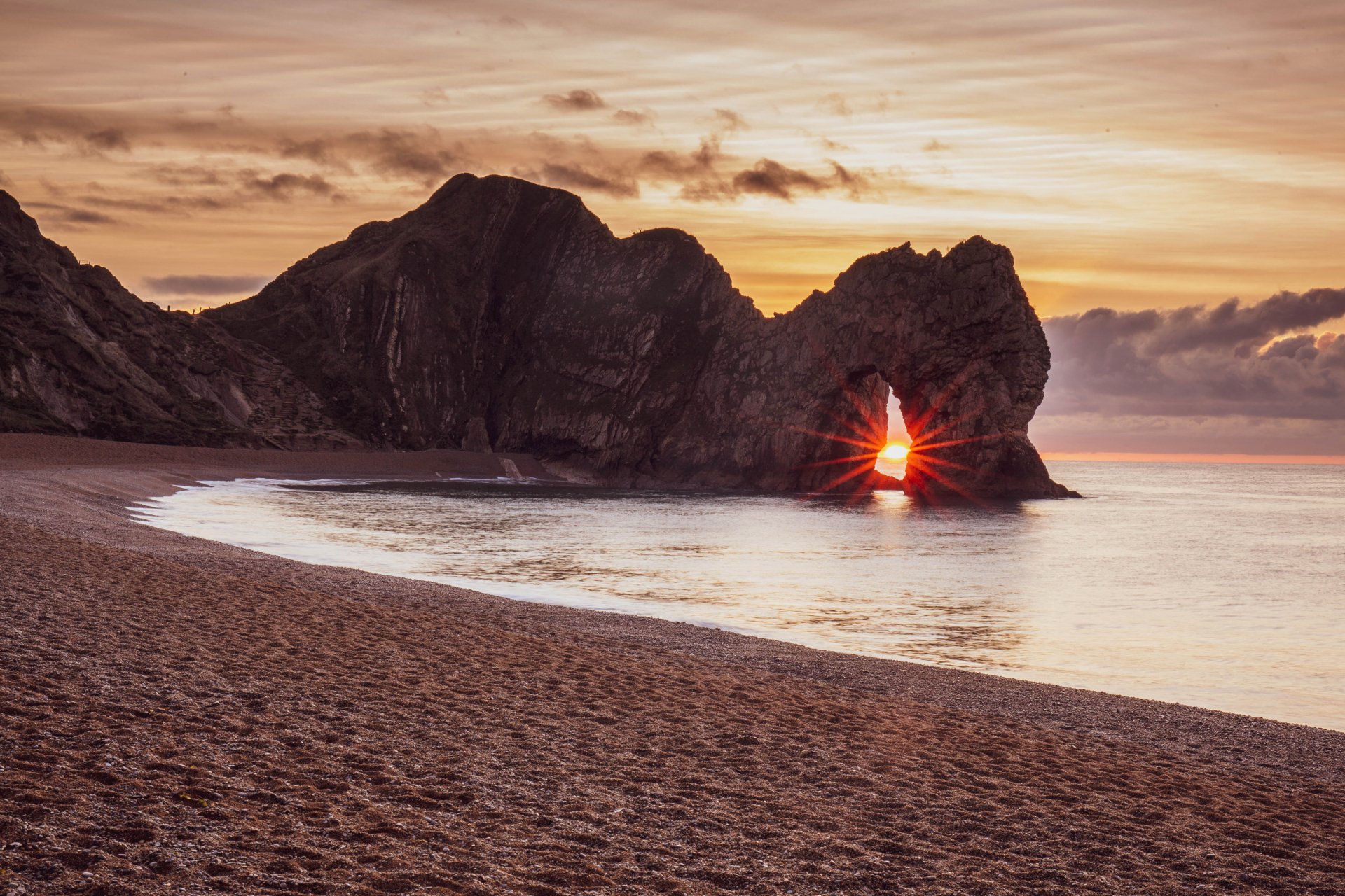 Download Coast Sunrise Sand England Nature Durdle Door HD Wallpaper