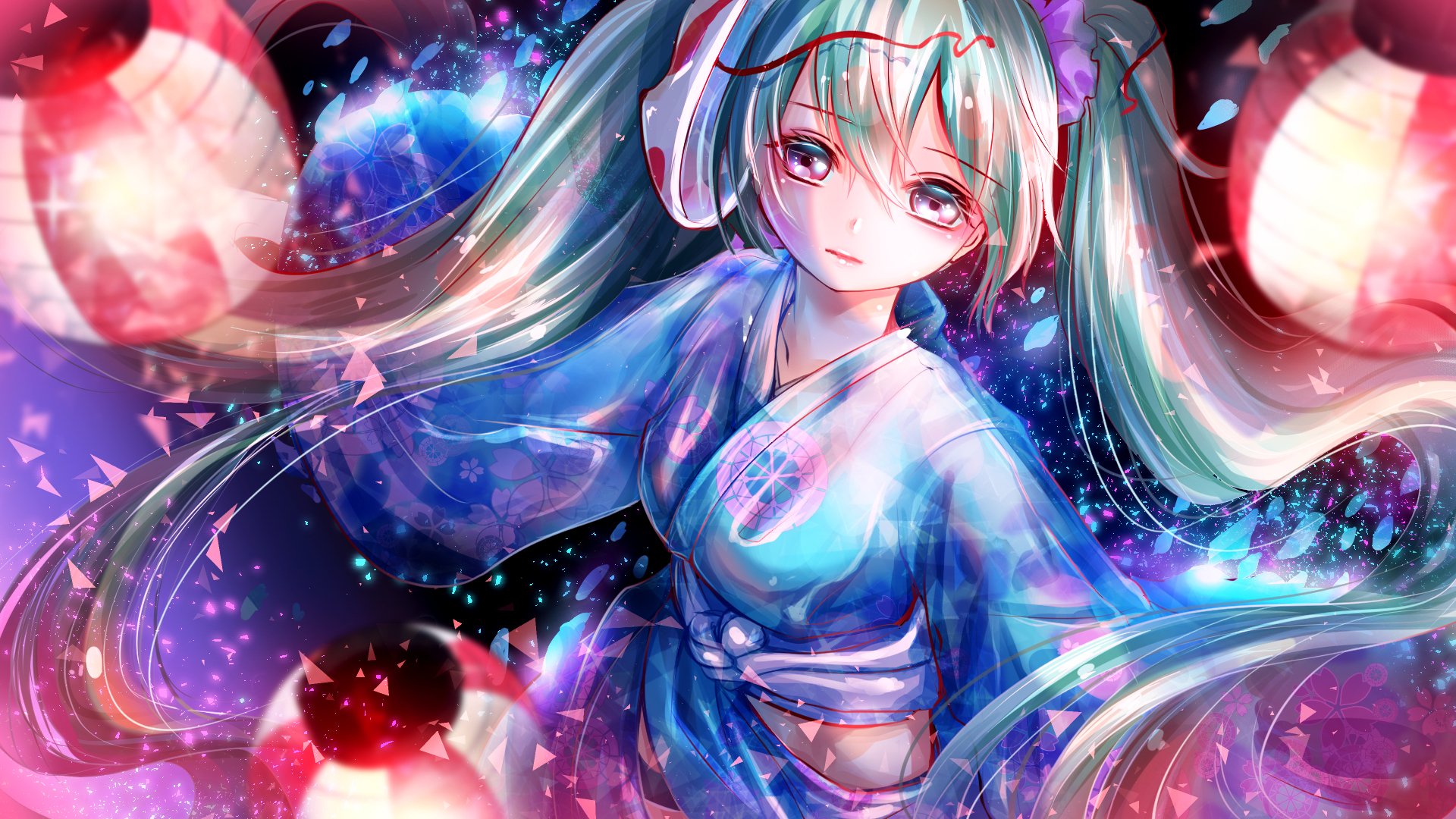 Download Hatsune Miku Long Hair Anime Vocaloid HD Wallpaper by しげむ