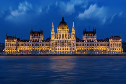night man made Hungarian Parliament Building HD Desktop Wallpaper | Background Image