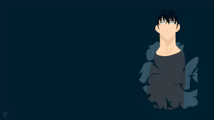 HD desktop wallpaper featuring Sung Jin-Woo from the anime Solo Leveling with a minimalistic, dark-toned background.