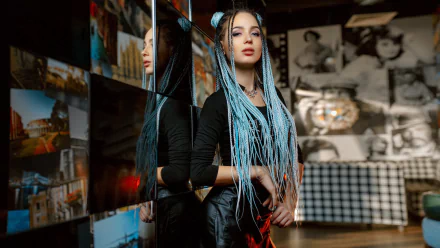 depth of field braid long hair reflection woman model HD Desktop Wallpaper | Background Image