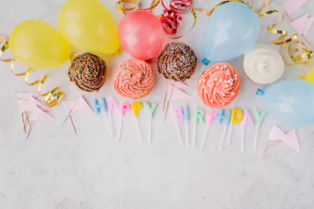 Happy Birthday cupcake holiday birthday HD Desktop Wallpaper | Background Image