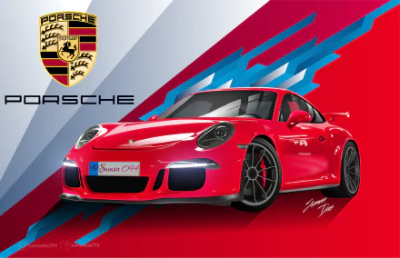  Porsche vector illustration by suman94