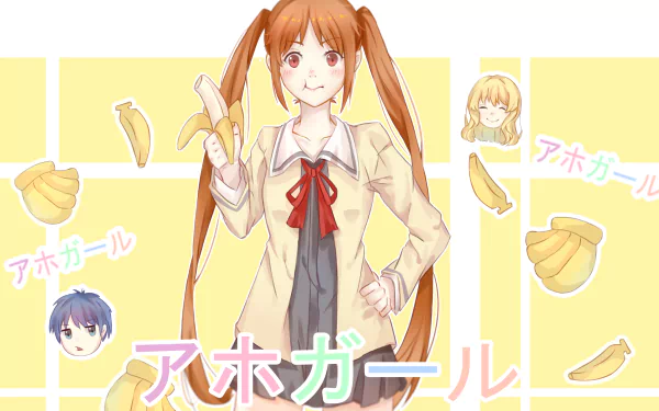 Akuru Akutsu Yoshiko Hanabatake Sayaka Sumino Anime Aho girl HD Desktop Wallpaper | Background Image