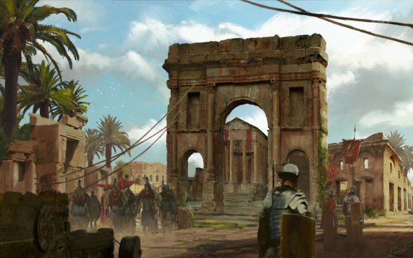 Fantasy Warrior Roman Legionary Roman Centurion Arch HD Wallpaper | Background Image