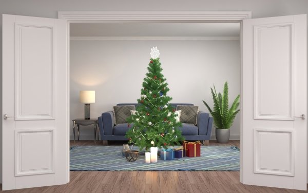 Holiday Christmas Christmas Tree Gift HD Wallpaper | Background Image