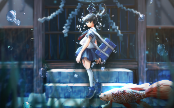 Anime Original Underwater Fish HD Wallpaper | Background Image