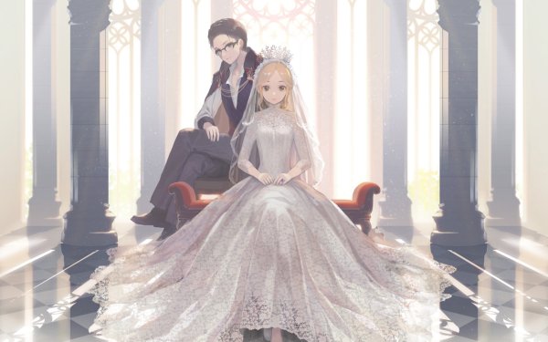 Anime Original Blonde White Dress HD Wallpaper | Background Image