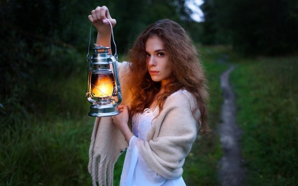 Women Model Lantern Depth Of Field Brunette HD Wallpaper | Background Image
