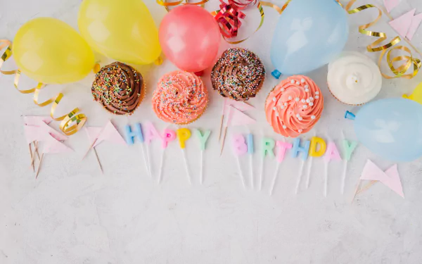 Happy Birthday cupcake holiday birthday HD Desktop Wallpaper | Background Image