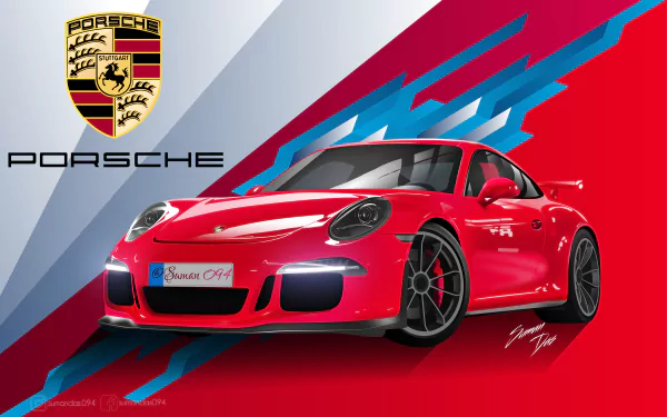  Porsche vector illustration by suman94