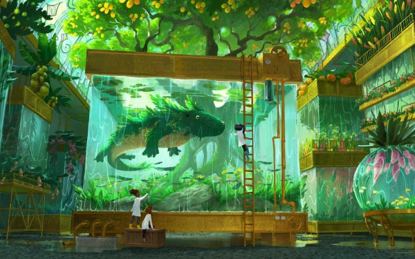 Fantasy Creature Laboratory Aquarium HD Wallpaper | Background Image