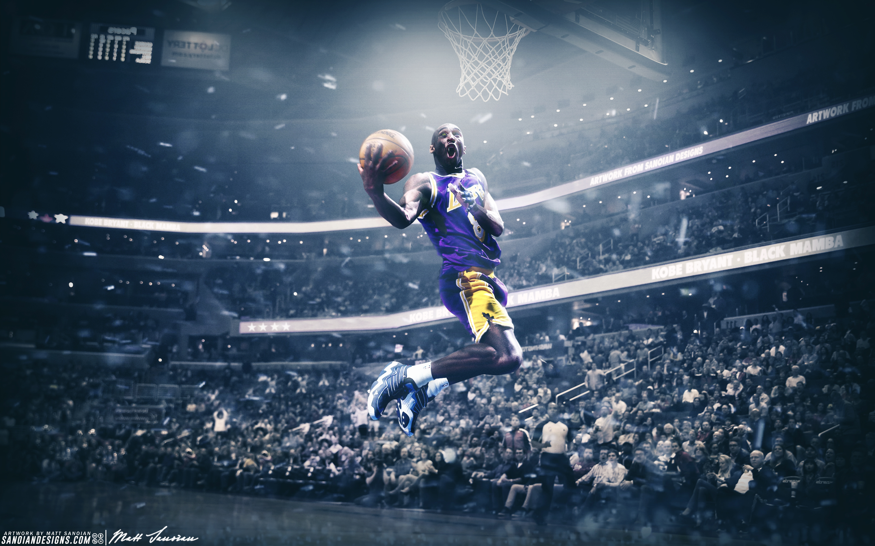 Download 4k Nba Kobe Bryant With Ball Wallpaper