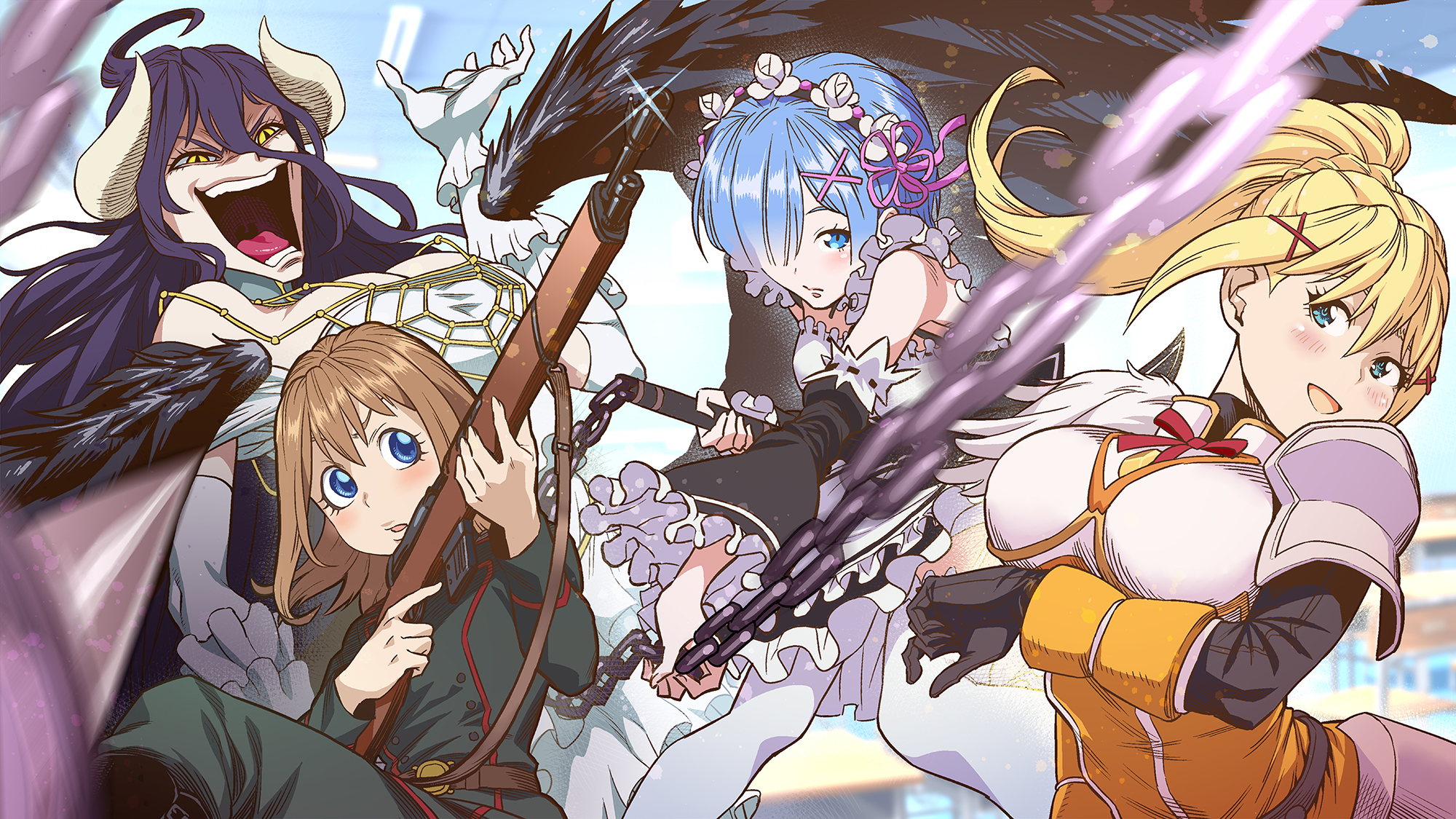 Download Darkness Konosuba Rem Re Zero Viktoriya Ivanovna Serebryakov Albedo Overlord