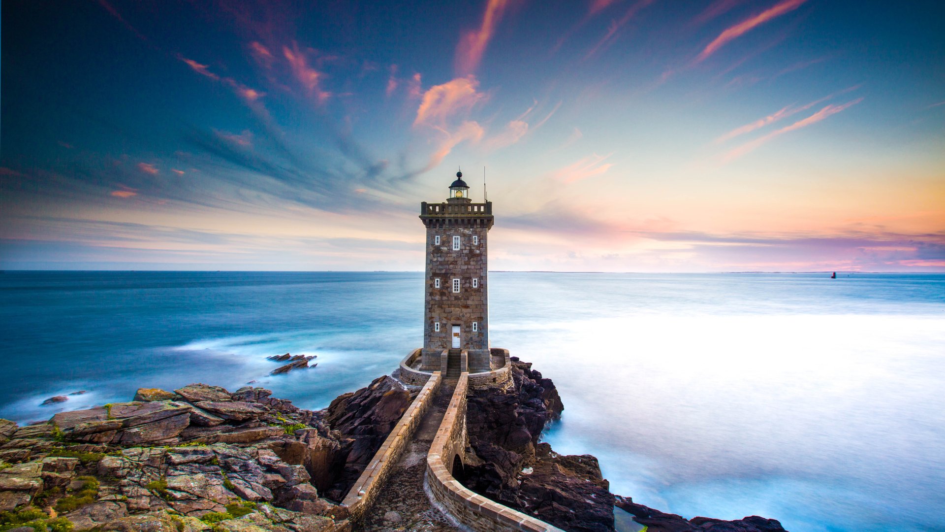 Download Horizon Sea Man Made Lighthouse 4k Ultra HD Wallpaper ...