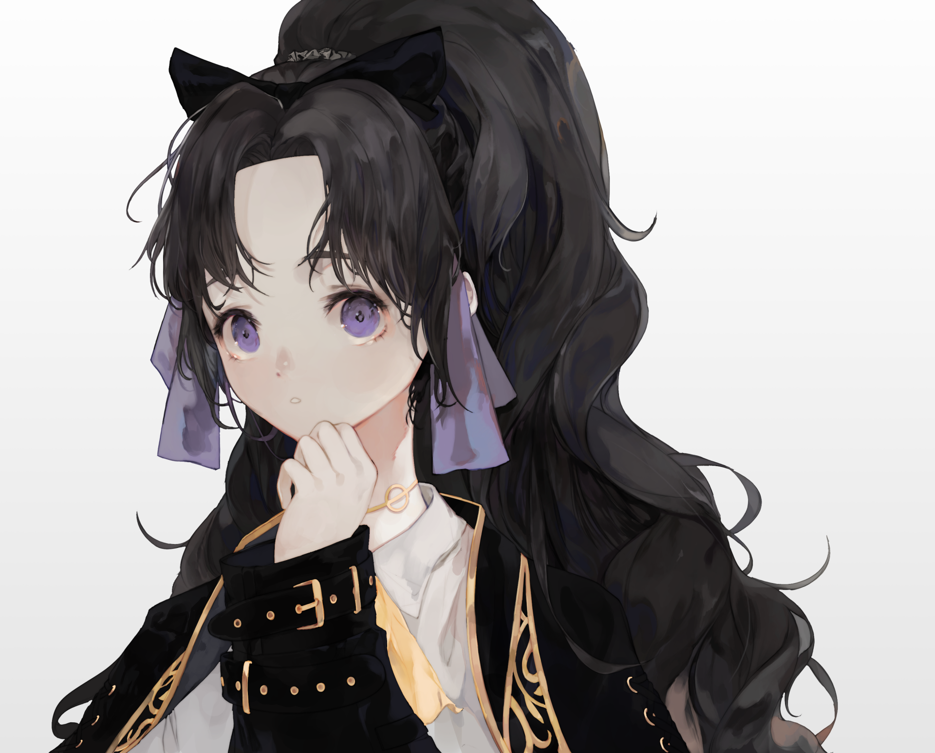 Download Purple Eyes Black Hair Anime Original HD Wallpaper by 먈
