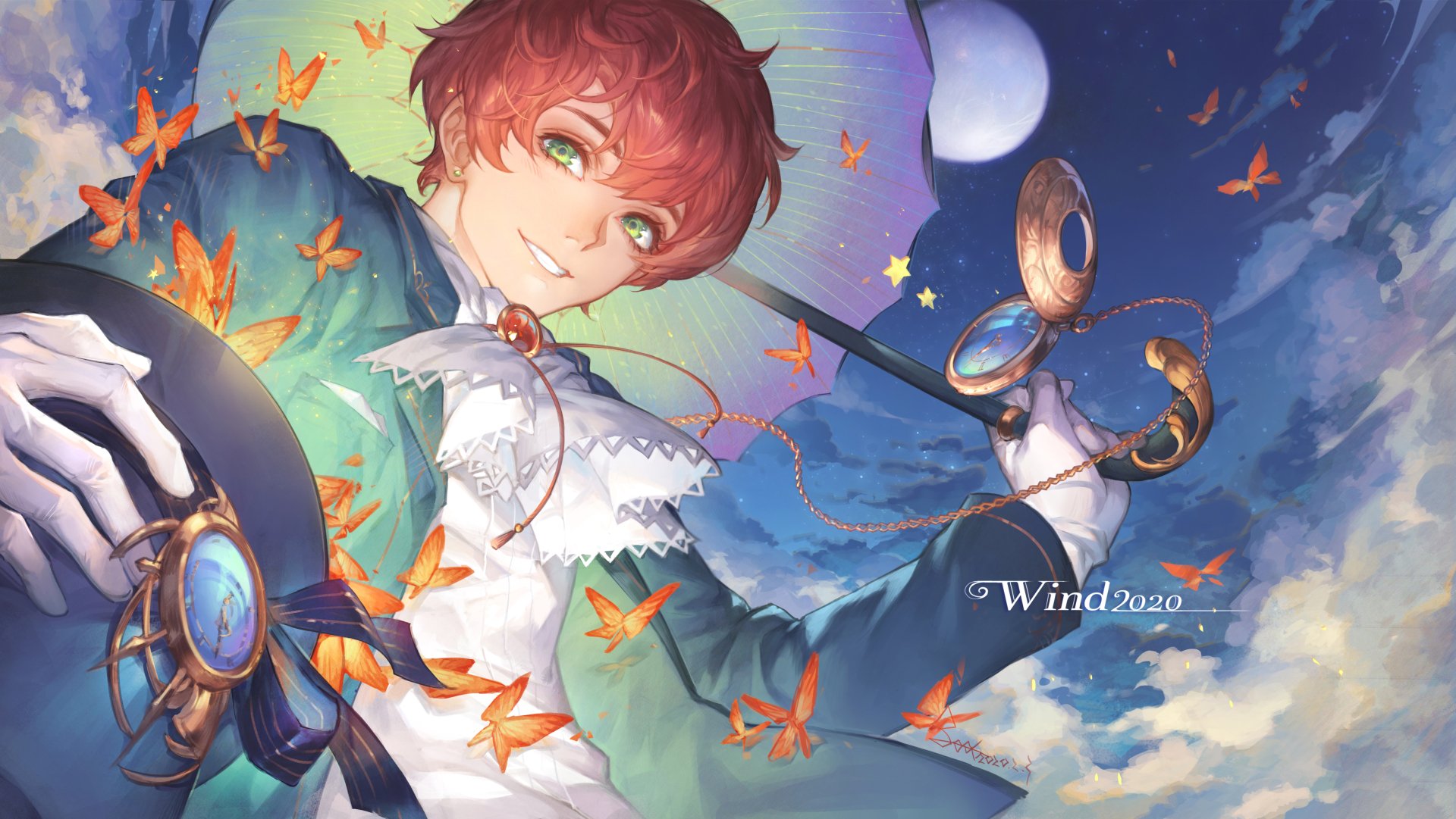 Download Brown Hair Green Eyes Anime Original 4k Ultra HD Wallpaper by ♠Sea