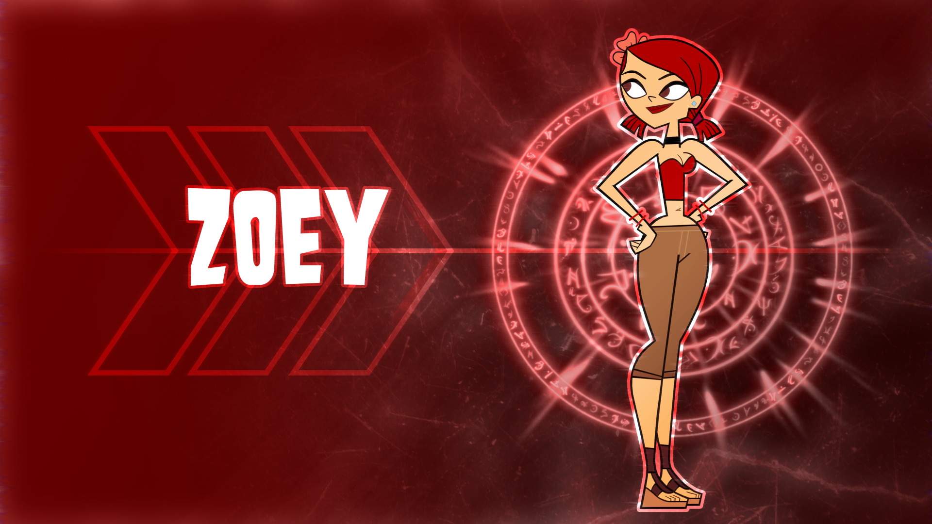 Zoey (Red Background) HD Wallpaper by Lilothestitch