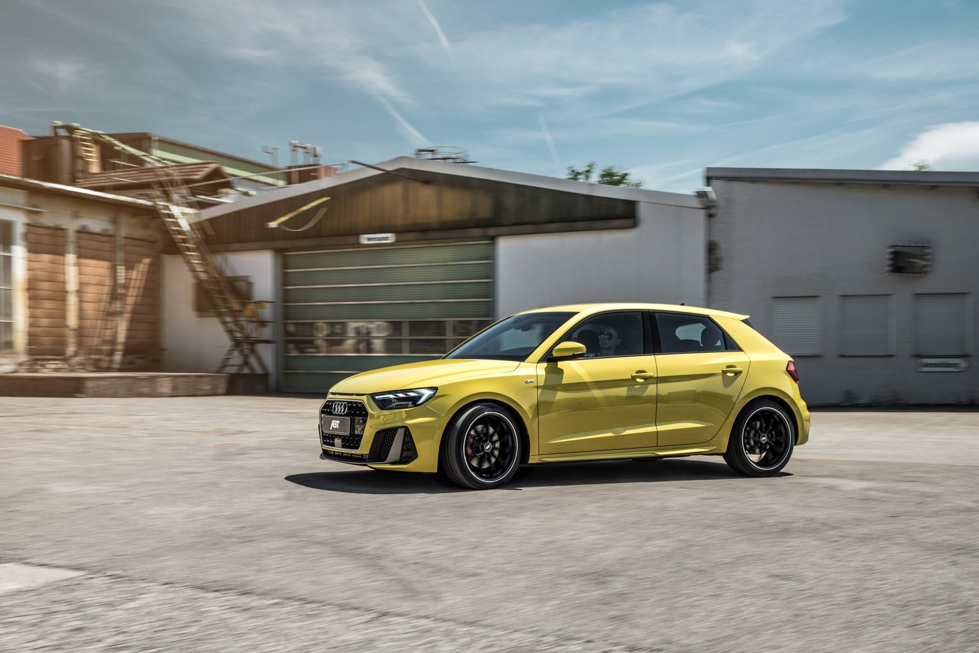 Download Compact Car Yellow Car Car Audi Vehicle Audi A1 HD Wallpaper