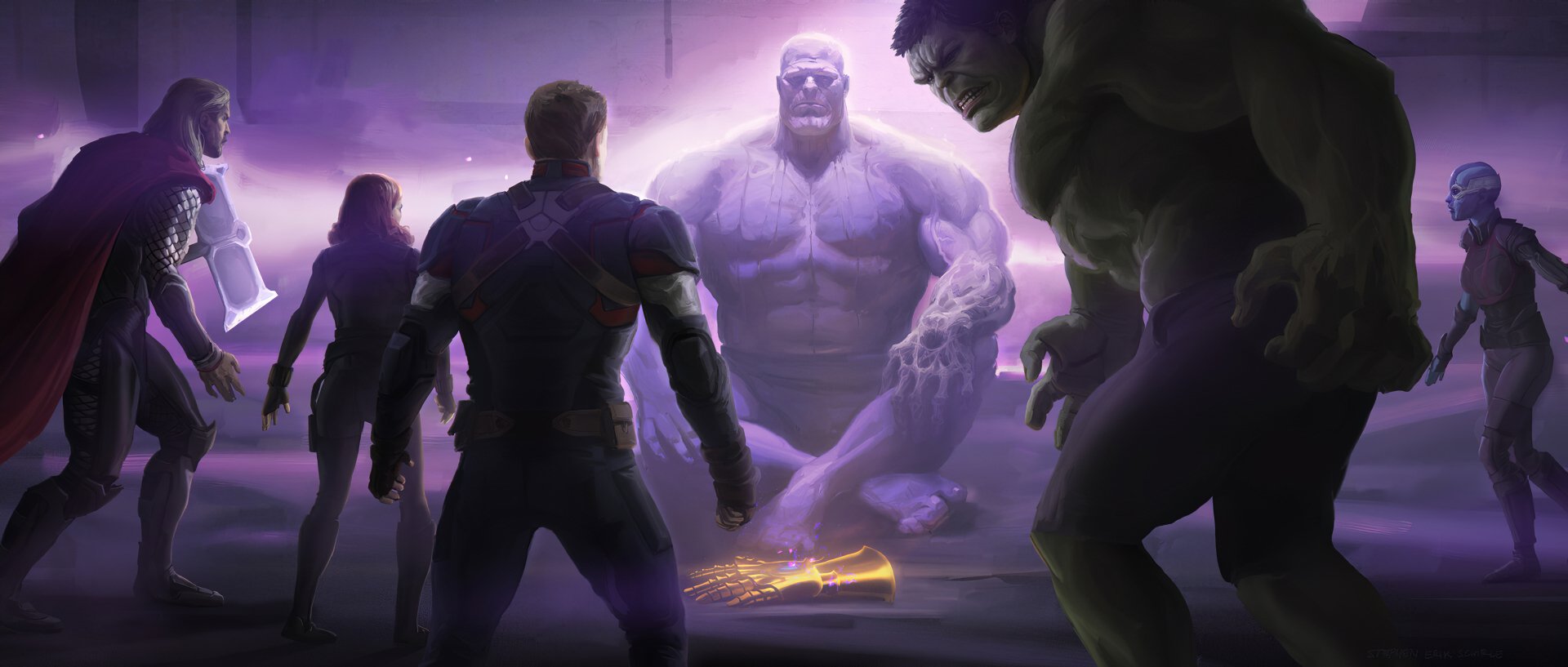 Download Infinity Gauntlet Captain America Nebula (Marvel Comics) Black Widow Thor Hulk Thanos Movie Avengers EndGame  HD Wallpaper by Stephen Schirle